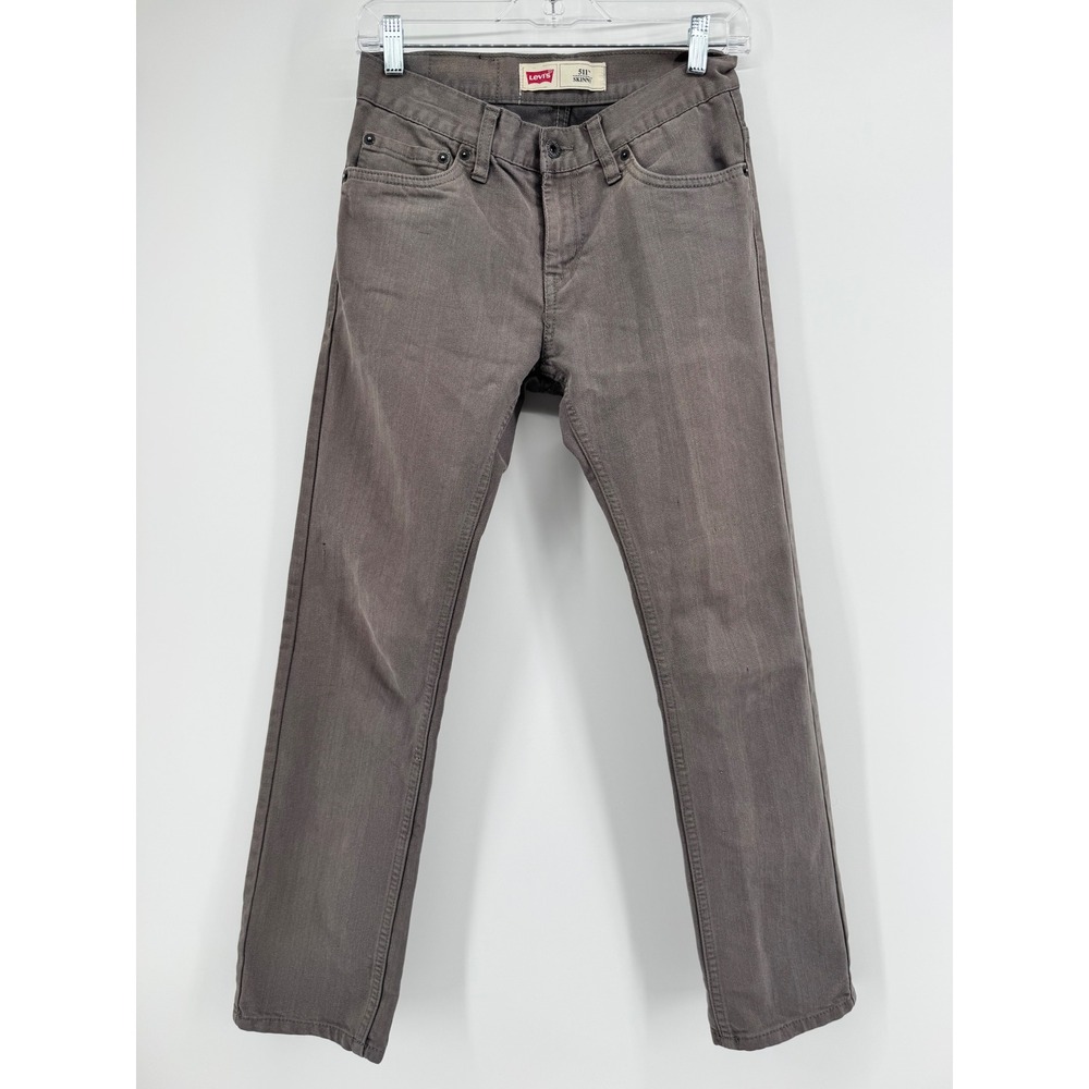 Levi's 511 Skinny Boys Jeans Size 14 Reg W27 L27 Charcoal‎ Gray 5-Pocket Pants